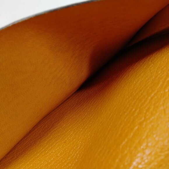 $2995 Authentic HERMES Made in FRANCE Unisex Orange Gold Leather Long Wallet - Picture 12 of 12